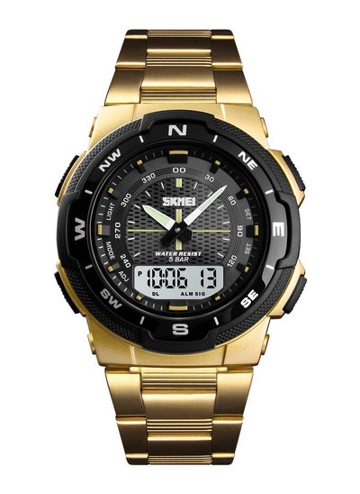 Buy Watches for Men Stainless Steel Digital Analog Water Resistant Watch in Saudi Arabia