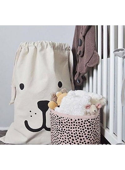 Buy Home Décor Canvas Storage Bag Basket Organizers For Kids Toys Baby Clothing Children Books Gift Baskets (2 Pcs) in UAE