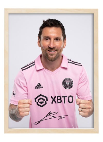 Buy Messi Inter Miami CF Autographed Poster with Frame 30x40cm in UAE