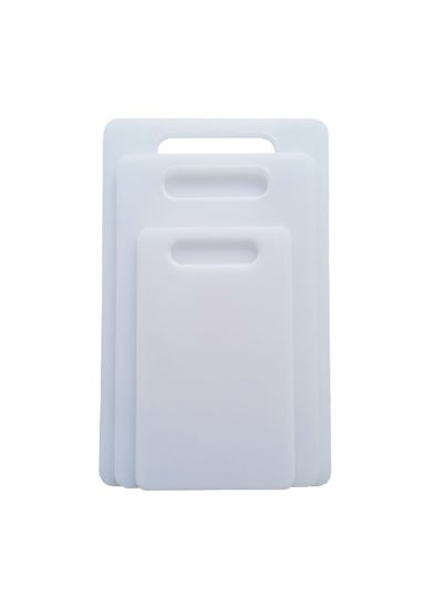 Buy 3-Piece Dishwasher Safe BPA-Free Durable Cutting Board White 37 x 23 x 2.2 cm 9200 in Saudi Arabia