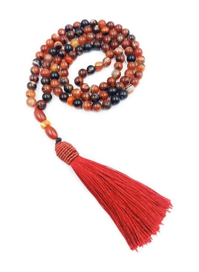 اشتري REBUY Natural Sulemani Aqeeq Islamic Prayer Rosary Beads Tasbih Tasbeeh 99 beads (Dream Agate) في الامارات