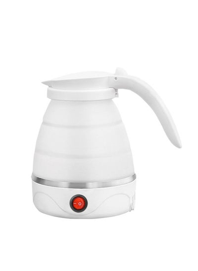 اشتري Travelling Foldable Electric Kettle 1.2L With Detachable Cord Portable Camping Teapot White في الامارات