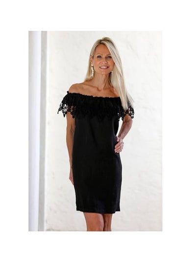 Buy Chic Women's Dress For Evenings And Occasions, Made Of Butter, Black in Egypt