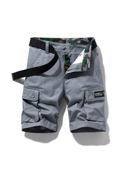 Buy Mens Summer Cargo Shorts Stylish Japanese Trend Grey in UAE