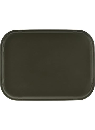 Buy Rectangular Non-Slip Tray With Rubber Surface And Pp Bottom - Brown 31X44Cm in UAE