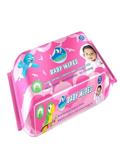 Buy Glider Baby Wipes with Aloe Vera,Vitamin E & Mild Fragrance for Baby's Sensitive Skin (Pack of 1 (72 Wipes)) in UAE