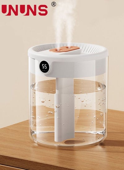 Buy Humidifiers For Bedroom,2L Double Nozzle Cool Mist Humidifier,USB Personal Desk Humidifier With Humidity Display And Night Light For Bedroom,Plants,Office in Saudi Arabia