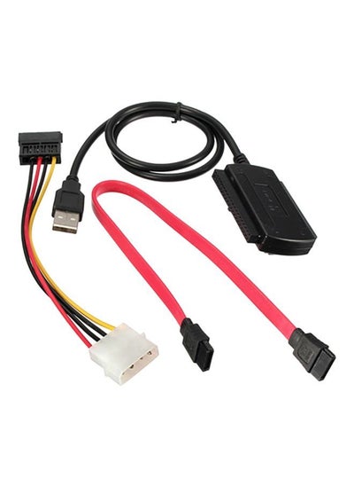 Buy USB 2.0 To IDE SATA Hard Drive Converter Cable With Power Supply Black in Saudi Arabia