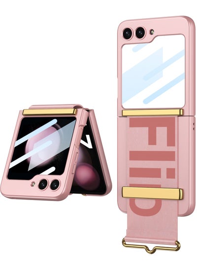 Buy GOLDEN MASK Compatible With Samsung Galaxy Z Flip 5 Ulta Thin With Strap (Pink) in Egypt