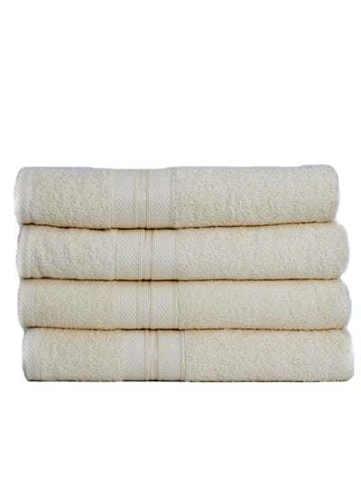 Buy 100% Cotton Ultra Soft Bath Towel Set, 70x140 cm, Quick Dry, Super Absorbent, Antibacterial Treatment, 550 GSM Terry-  Peau-Deuce collection in UAE