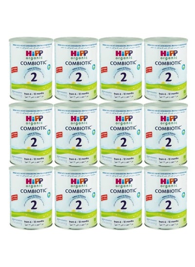 Buy HiPP Organic Combiotic Infant Formula food with Milk, 800 g (2nd STAGE, PACK OF 12) in UAE