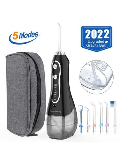 Buy Portable Dental Water Flosser with 6 Brush Heads with Travel Pouch in Saudi Arabia