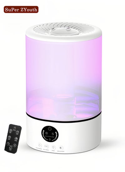 Buy 3L Air Humidifier with Color Night Light, LED Display Touch Screen, with Remote Control, Timer and Sleep Mode, Spray Volume 200ml/h, Suitable for Living room, Bedroom, Office and Plant Humidifier in Saudi Arabia