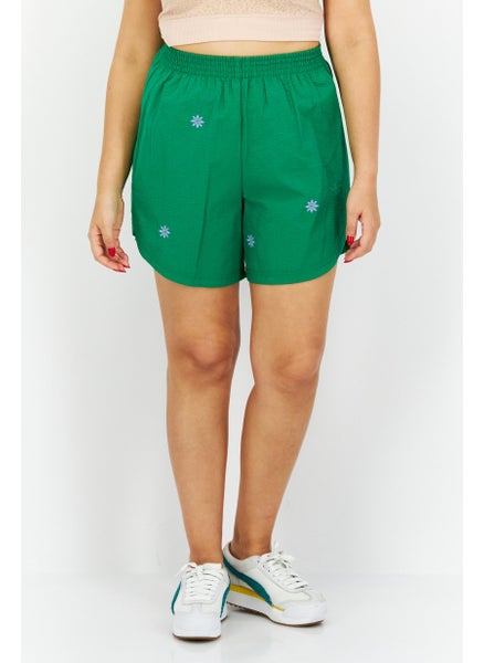 Buy Women Sportswear Fit Brand Logo Training Short, Green in UAE