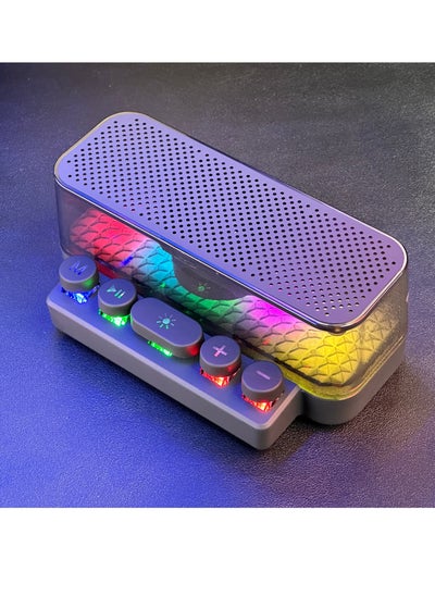 اشتري Colorful Bluetooth Speaker Keyboard Illuminated Subwoofer HIFI Sound Quality Ambient Light, Black في السعودية