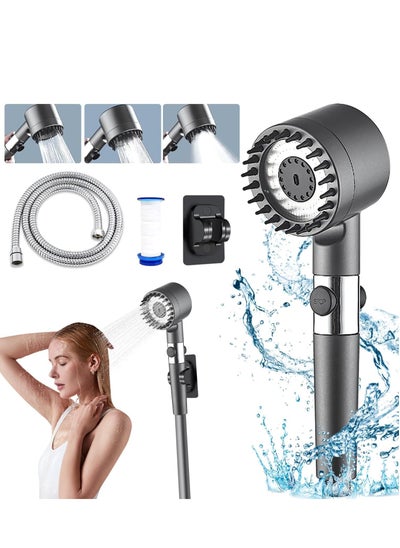 اشتري Shower Filter Shower Head, High Pressure Bathroom Accessories Set to Remove Chlorine and Impurities, Massages Scalp to Anti Hairfall and Dry Skin, with Shower Hose and Shower Holder في السعودية