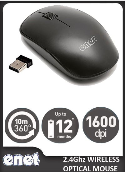 Buy Wireless Mouse 2.4Ghz Comfortable Click Mouse with USB Receiver 1600DPI High Precise Portable Mouse 10m Working Range for Laptop Chromebook MacBook Notebook PC in UAE