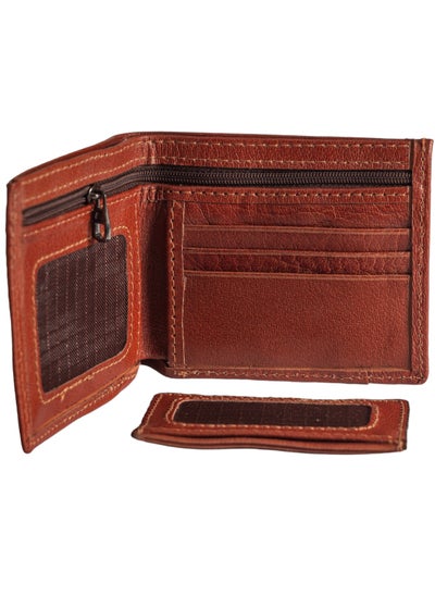 Buy Men's (sa 141) genuine Leather Bifold Sliding 2-in-1 with Removable Card Case Wallet. in Egypt