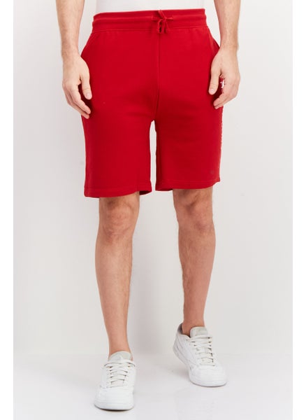 اشتري Men Drawstring Brand Logo Basic Shorts, Red في الامارات