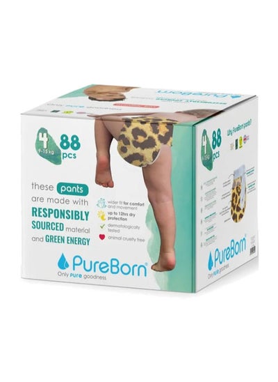 اشتري Baby Dry Pull Up Diapers Nappy Pants Suitable for Babies Size 4 Multi Pack 88 Pieces Leopard Print Superior Upto 12 Hours Day & Night في الامارات