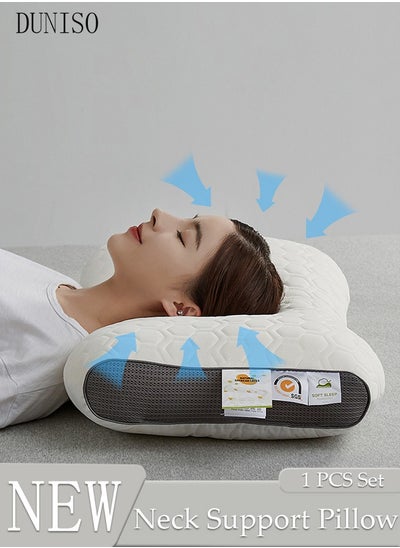 Buy Super Comfort Ergonomic Pillow for Neck Head and Shoulder Pain Relief Contour Support Pillows for Bed Sleeping Orthopedic Cervical Spine Stretch Pillow for Side Back Stomach Sleeper in UAE