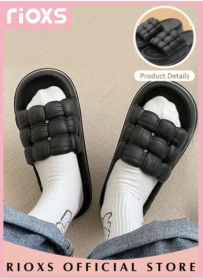 Buy Women's Cloud Slippers Braided Straps Sandals Non-Slip Quick Drying Open Toe Slippers Super Soft Sole Sandals For Outdoor Or Indoor Use in UAE