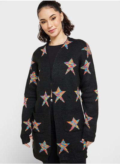 Buy Star Intarsia Longline Cardigan in Saudi Arabia