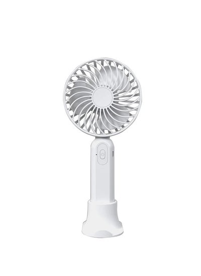 Buy 3-Speed ​​Portable Fan With Rechargeable Battery For Home, Travel, Office, School, Outdoor (White) in Egypt