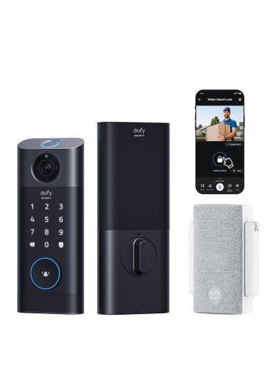 Buy eufy Security Video Smart Lock S330, 3-in-1 Camera+Doorbell+Fingerprint Keyless Entry ,BHMA, WiFi Door Lock,App Remote Control,2K HD,Doorbell Camera with Chime,No Monthly Fee,SD Card Required in Egypt