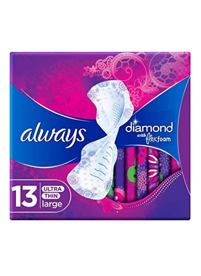 Buy Always Diamond Flexfoam Large Sanitary Pads With Wings pack of 13piece in UAE