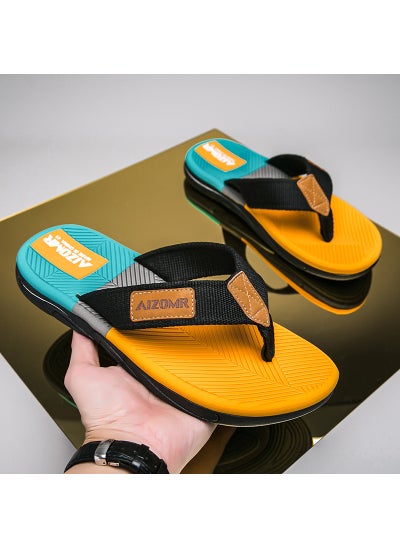 اشتري EVA Mens Flip-Flops Non-Slip Beach SlippersYellow Yellow في الامارات