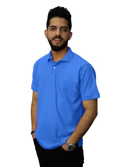 Buy Casual Polo T-Shirt Cotton - blue sky in Egypt