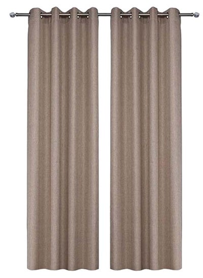 اشتري 2-Piece Clint Curtain Set, Linen - 140x240 cm في الامارات