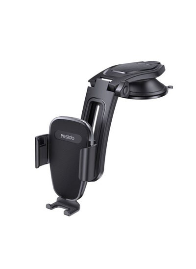 Buy Yesido C130 Plastic Car Dashboard Suction Cup Using Flexible Adjustment Mobile Phone Holder - Black in Saudi Arabia