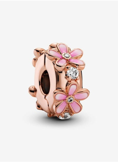 Buy Pink Daisy Spacer in Rose Gold charm for Pandora Moments Women's Bracelet in UAE