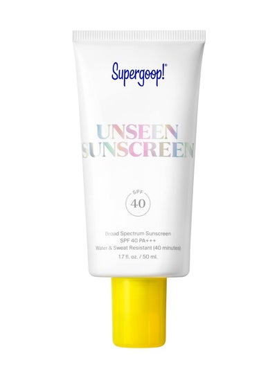اشتري Supergoop! Unseen Sunscreen SPF 40, 1.7 oz - Oil-Free, Weightless & Invisible Reef-Safe, Broad Spectrum Face Sunscreen for All Skin Types - Scent-Free - Great Makeup Primer - Beard-Friendly في السعودية