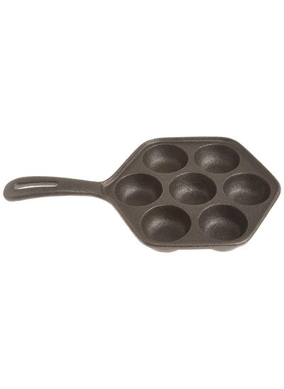 Buy Cast Iron Stuffed Pancake Pan Munk/Aebleskiver 2 / 5Cm Diameter Black in UAE