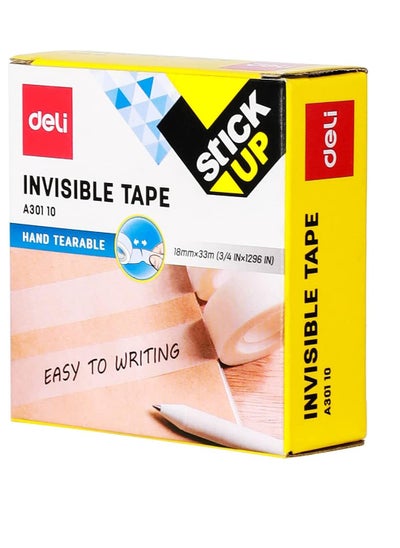 Buy 6 pcs Deli Invisible Office Tape, 33 Meter Length X 18 mm Width in UAE