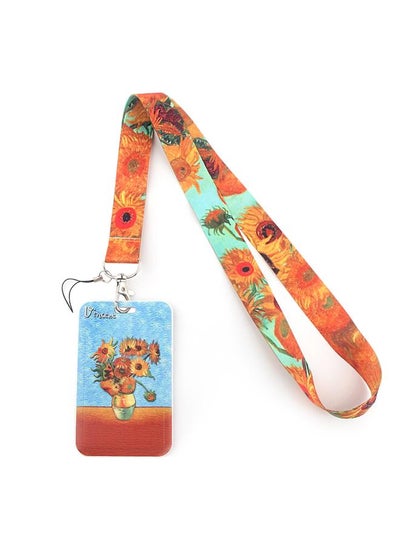 Buy Card Holder with Neck Strap Lanyards Van Gogh's Sunflowers B Oil Painting For Keys Keychain Badge Holder Compatible with Credit Card / Student Card / Bus Transportation Card in UAE