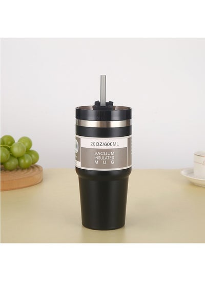 اشتري Vacuum Double Wall Stainless Steel Drinking Water Bottle With Straw Insulated Coffee Tumbler Travel Mug Outdoor Kettle Thermos Cups في الامارات