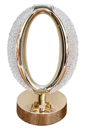 Buy Crystal Diamond Table Lamp Round Oval Nightlight Type C Tricolour Dimming Table in UAE