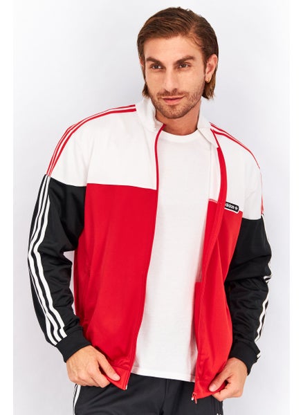 اشتري Men Sportswear Fit Long Sleeve Full Zip Training Jacket, Red/White/Black في الامارات