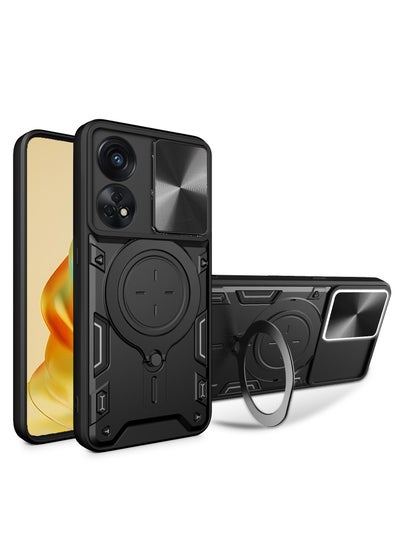 Buy SHIELD EGYPT For Oppo Reno 8T 4G Armored Camera Shield Cover Camera Lend Protection, Built-in 360° (Black) in Egypt