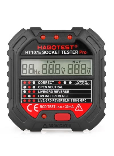 Buy Socket Tester with Voltage Display Black in Saudi Arabia