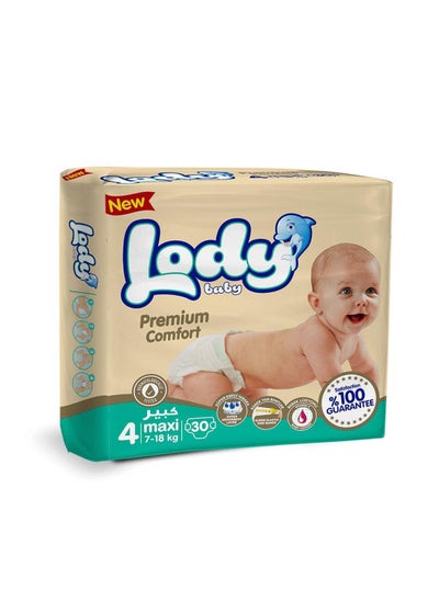 Buy Lody Baby Diaper - Maxi  30 pieces 7 -18kg in Saudi Arabia