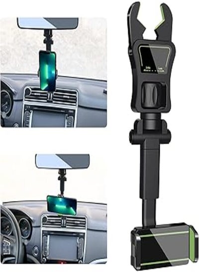 اشتري Multifunctional Rearview Mirror Phone Holder for Car - JDHDL Rear View Mirror Phone Holder, Adjustable 360 Degree Rotatable Rear View Mirror Phone Mount Compatible with 3-7.2 Inch Phones في مصر