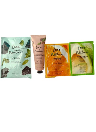 Buy Love Nature : Avocado Mask + Orange, Hand Cream + Scrub Hair in Egypt