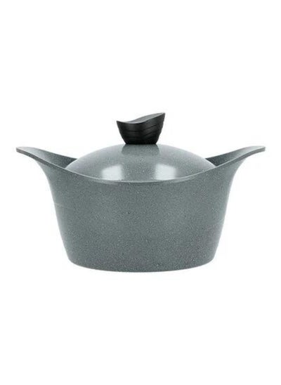 Buy Lahoya Granite Pot With Lid 26 cm Grey Color in Saudi Arabia