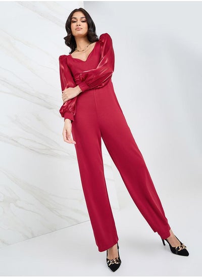 اشتري Organza Sleeve Wide Leg Jumpsuit في السعودية