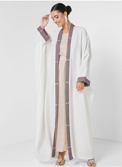 اشتري Embroidered Open Abaya في الامارات